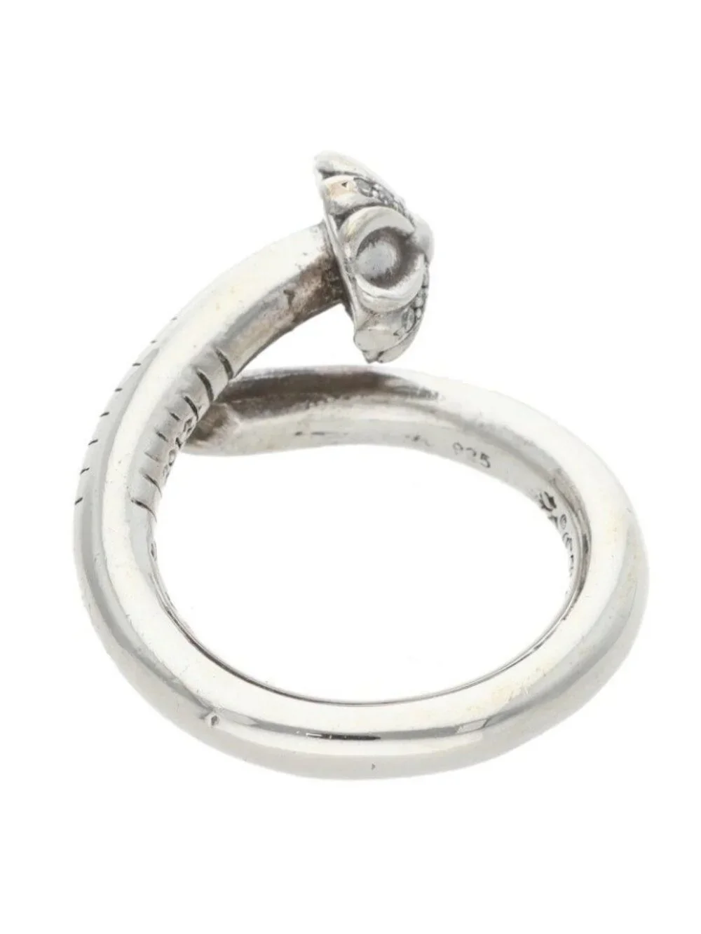 Chrome Hearts Nail Crsball P D Cross Ball Pave Diamond Silver Ring